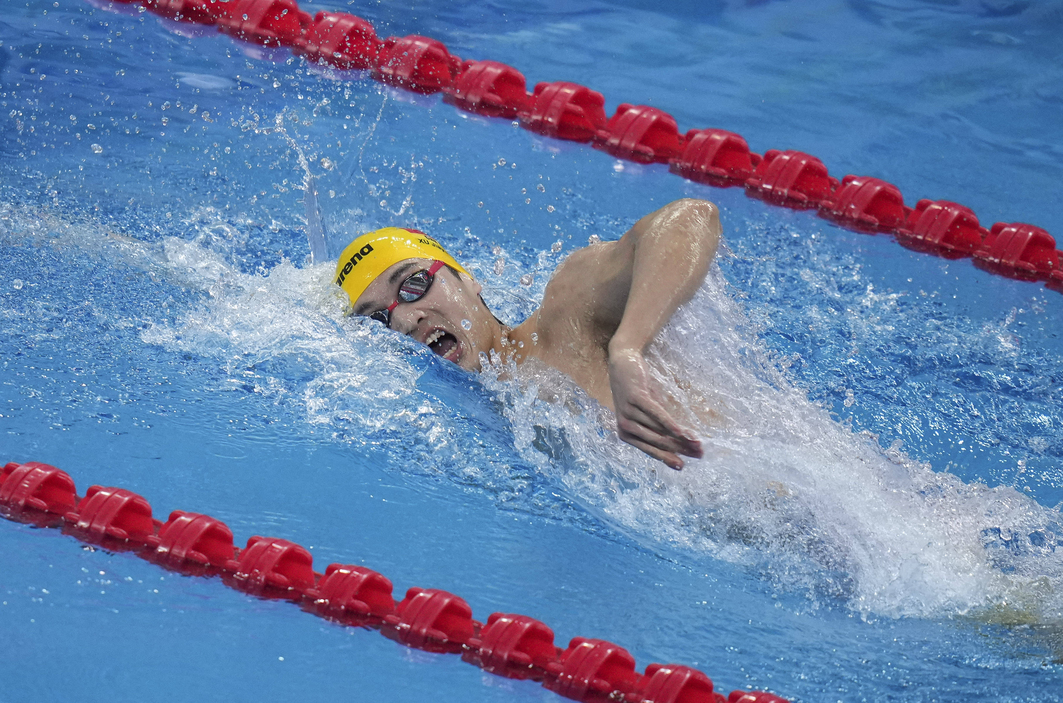 游泳选手在自由泳项目中出类拔萃